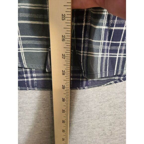 Scotch & Soda Mens Large Plaid Green/Blue Original Classic Long Sleeve Button Up - Picture 3 of 9